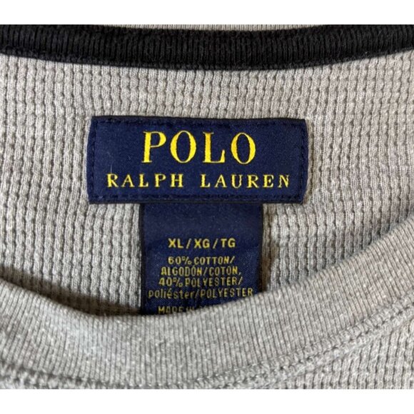 Polo Ralph Lauren Gray Long-Sleeve Waffle Knit Crewneck Thermal Shirt XL - Picture 4 of 4